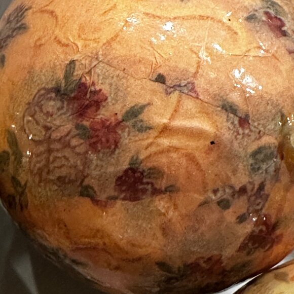 5 Paper Decoupage Christmas Ornaments Floral/Goose - Picture 8 of 9